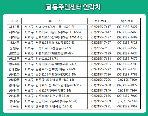 동주민센터안내